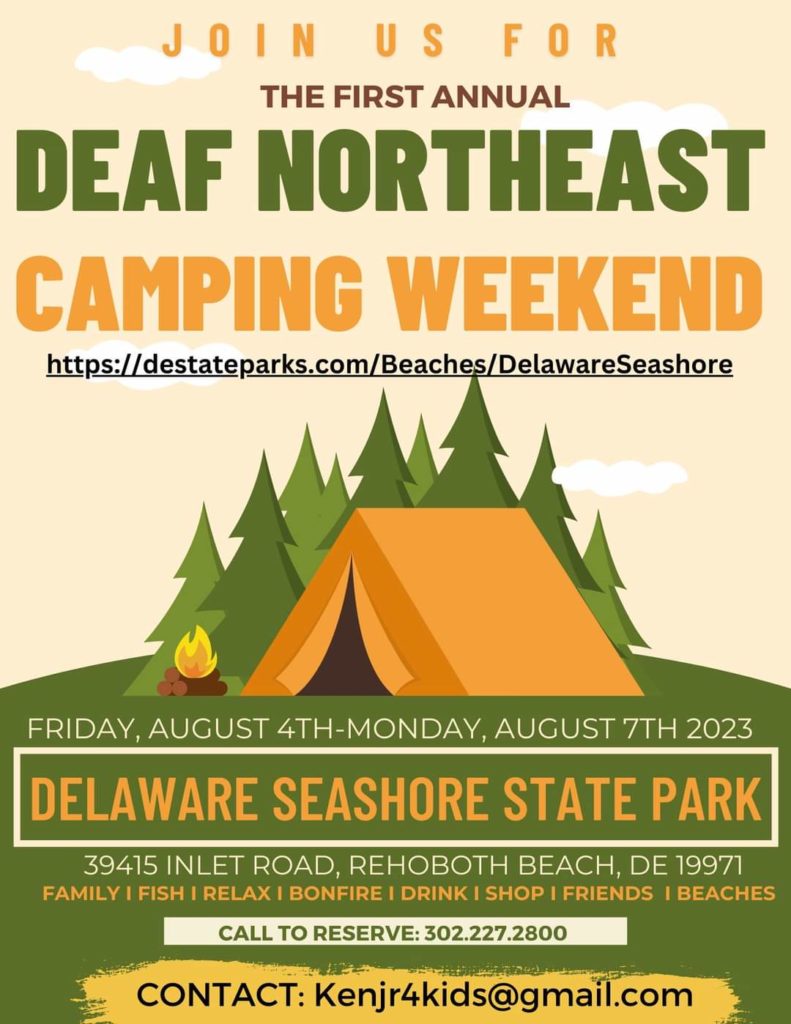 Deaf NorthEast Camping Weekend (Rehoboth Beach – Aug. 4-7, 2023 ...