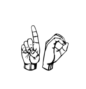 Deaf Outreach logo showing ASL fingerspellings D-O